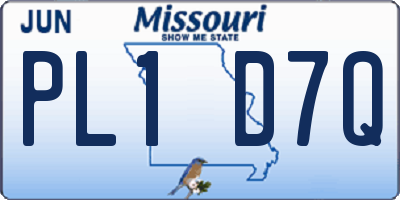 MO license plate PL1D7Q
