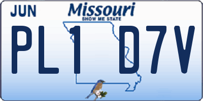 MO license plate PL1D7V