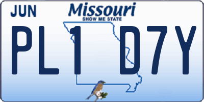 MO license plate PL1D7Y