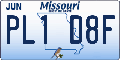 MO license plate PL1D8F