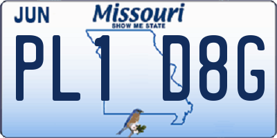MO license plate PL1D8G