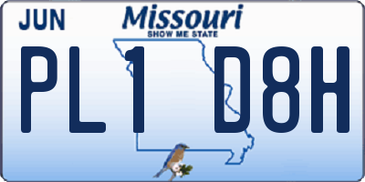 MO license plate PL1D8H