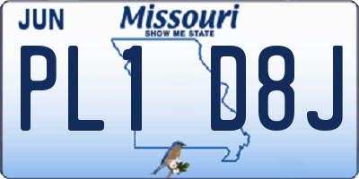 MO license plate PL1D8J