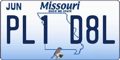MO license plate PL1D8L