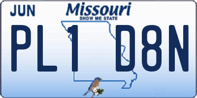 MO license plate PL1D8N