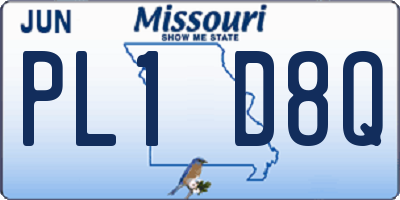 MO license plate PL1D8Q