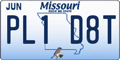 MO license plate PL1D8T