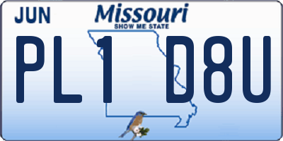MO license plate PL1D8U