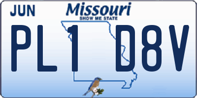 MO license plate PL1D8V