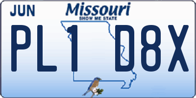 MO license plate PL1D8X