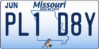 MO license plate PL1D8Y