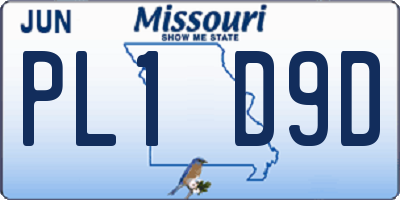 MO license plate PL1D9D