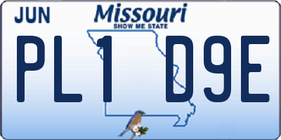 MO license plate PL1D9E