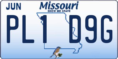 MO license plate PL1D9G