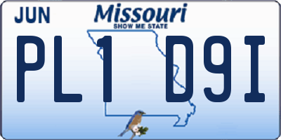 MO license plate PL1D9I