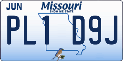MO license plate PL1D9J