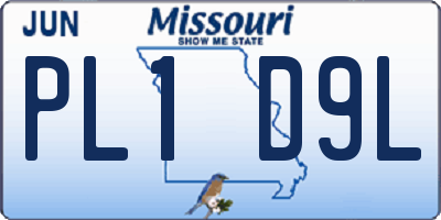 MO license plate PL1D9L