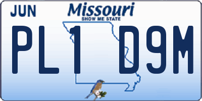 MO license plate PL1D9M
