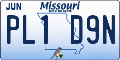 MO license plate PL1D9N