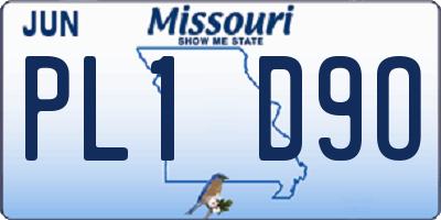 MO license plate PL1D9O