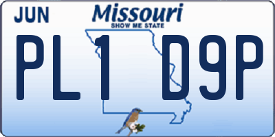 MO license plate PL1D9P