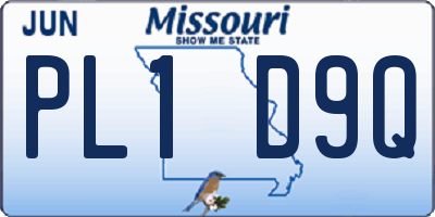 MO license plate PL1D9Q