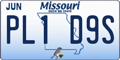 MO license plate PL1D9S