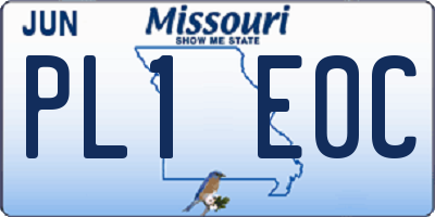 MO license plate PL1E0C