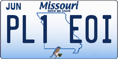 MO license plate PL1E0I