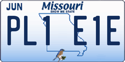 MO license plate PL1E1E