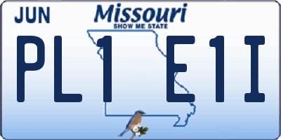 MO license plate PL1E1I