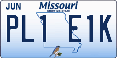 MO license plate PL1E1K
