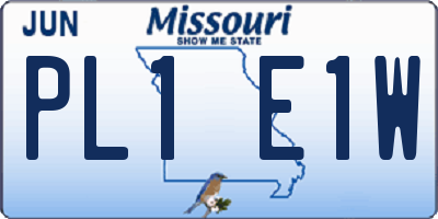MO license plate PL1E1W