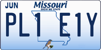 MO license plate PL1E1Y