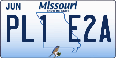 MO license plate PL1E2A