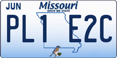 MO license plate PL1E2C