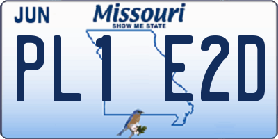 MO license plate PL1E2D