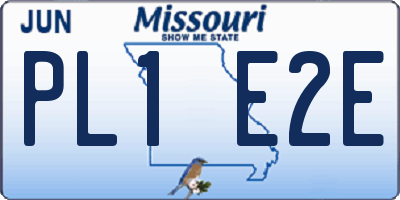 MO license plate PL1E2E