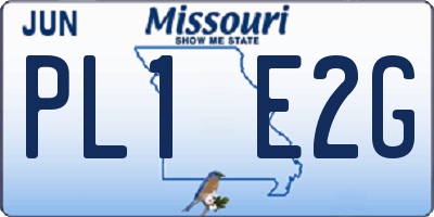 MO license plate PL1E2G