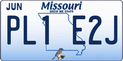 MO license plate PL1E2J