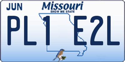 MO license plate PL1E2L