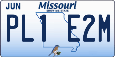 MO license plate PL1E2M