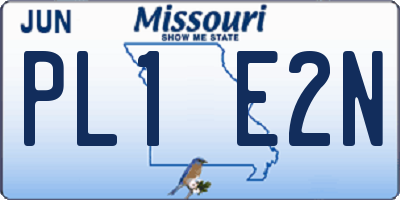 MO license plate PL1E2N