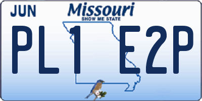 MO license plate PL1E2P