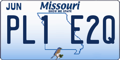 MO license plate PL1E2Q