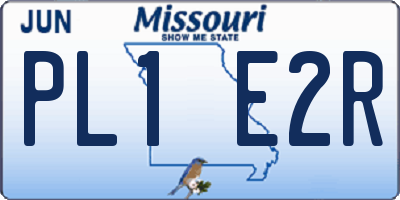 MO license plate PL1E2R