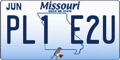MO license plate PL1E2U