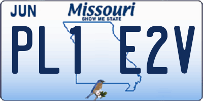 MO license plate PL1E2V