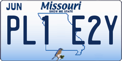 MO license plate PL1E2Y