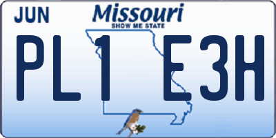 MO license plate PL1E3H
